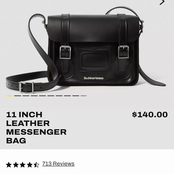 Dr. Martens Classic Black Messenger 11in Bag - Picture 12 of 13